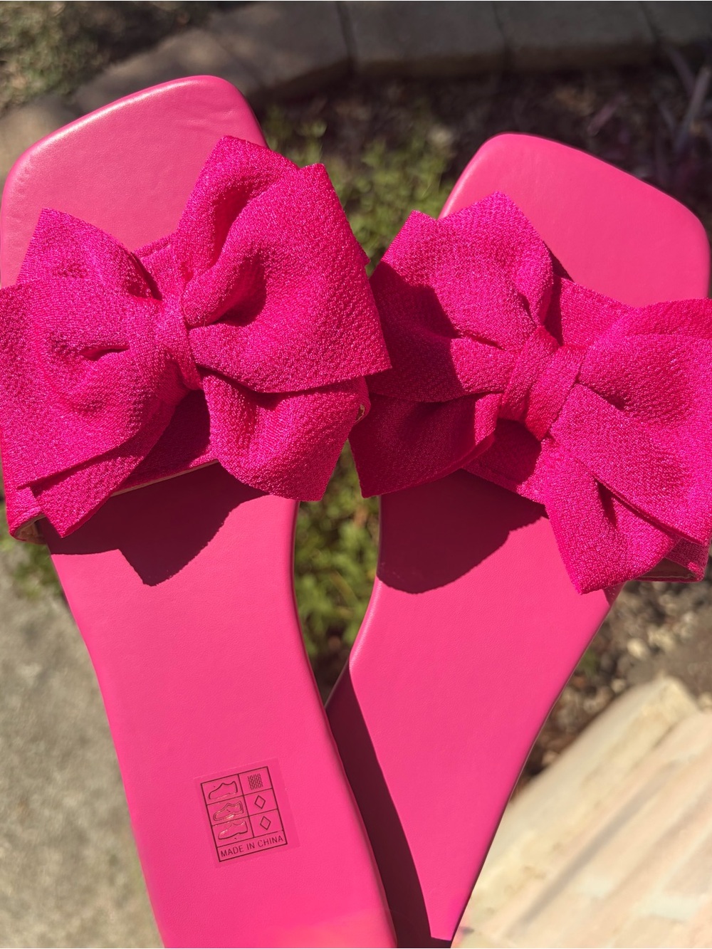 NWT Bow Knot Slide Sandals Hot Pink Women's US Size 7